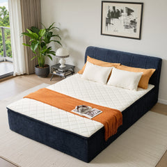 XIZZI Queen Size Cloud Bed,2-in-1 Beds Integrated Bed Frame with Mattress, Luxurious Chenille Fabric, Noise-Free Mattress for Deep Sleep, No Assembly Navy