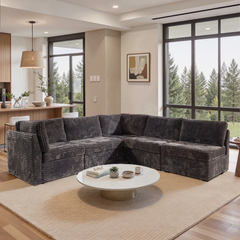XIZZI 95.67" Modular Sectional Sofa,Oversized Cloud Couch 5 Seat,Gray