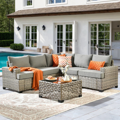 XIZZI 6-Piece Outdoor Patio Sectional Furniture Sets Dark Gray