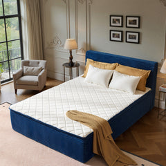 XIZZI Queen Size Cloud Bed,2-in-1 Bed Integrated Bed Frame and Mattress Blue