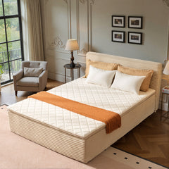 XIZZI Queen Size Cloud Bed,2-in-1 Bed Integrated Bed Frame and Mattress Beige