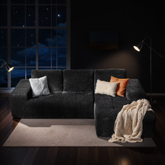 XIZZI Modular Sectional Sofa,Right Chaise, Gray - Shimmer Fabric