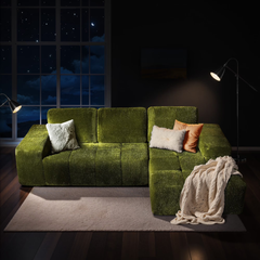 XIZZI Modular Sectional Sofa, Quick-Ship Sofa Right Chaise, Green - Shimmer Fabric