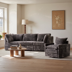 XIZZI 95" Modular Sectional Sofa,Oversized Cloud Couch with Deep Seat,Modern Sectional Couches4 Seat,Gray