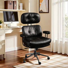 XIZZI Executive Office Chair, Oversized Computer Desk Chair with High Back, Ergonomic Elegant Design, Multi-Layer Memory Foam Cushion, Black (PU Leather)