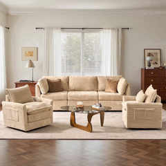 XIZZI 95" Modular Sectional Sofa,Oversized Cloud Couch with Deep Seat,Modern Sectional Couches 5 Seat,Beige