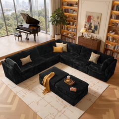 XIZZI 127.5" Modular Sectional Sofa,Oversized Cloud Couch with Deep Seat,U-Shaped Modern Sectional Couches6 Seat,Beige